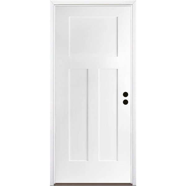 Codel Doors 32" x 96" Primed White Shaker Exterior Fiberglass Door 2880LHISPSF3PSHK691610BB